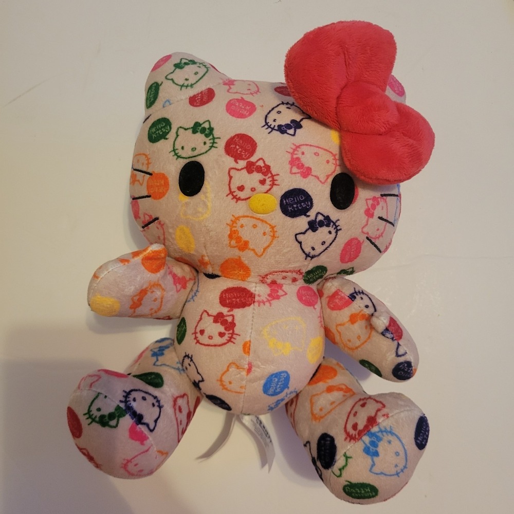 Sanrio Hello Kitty Tan Monogram Plush Moveable Legs 2021 Re-Release Rare